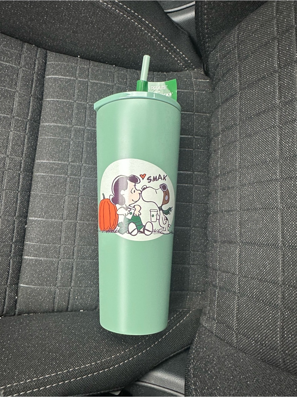 Starbucks Mint Green Peanuts Snoopy Travel Tumbler with Straw